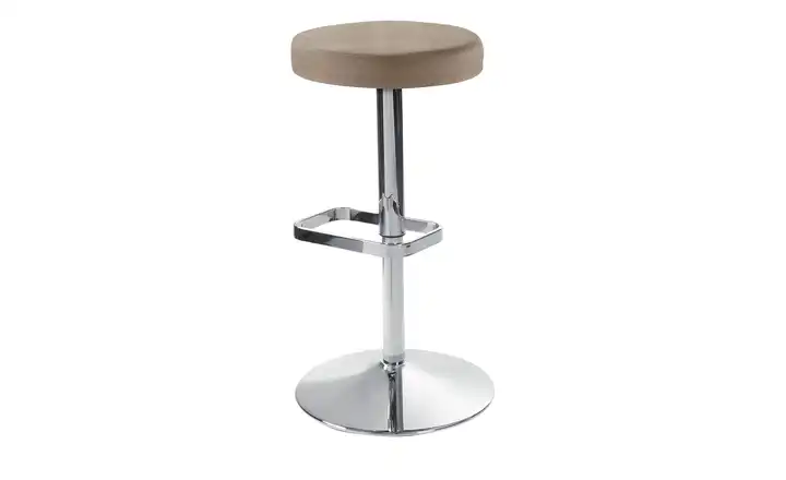 Barhocker Hellbraun verchromt, glänzend