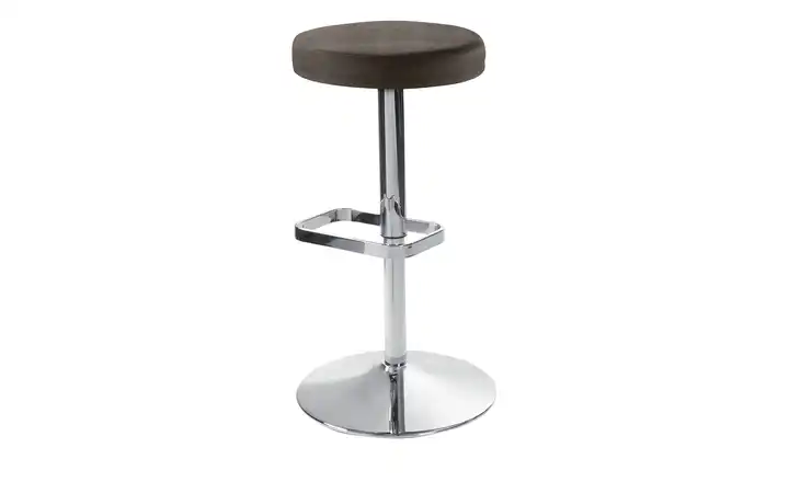 Barhocker Dunkelbraun verchromt, glänzend