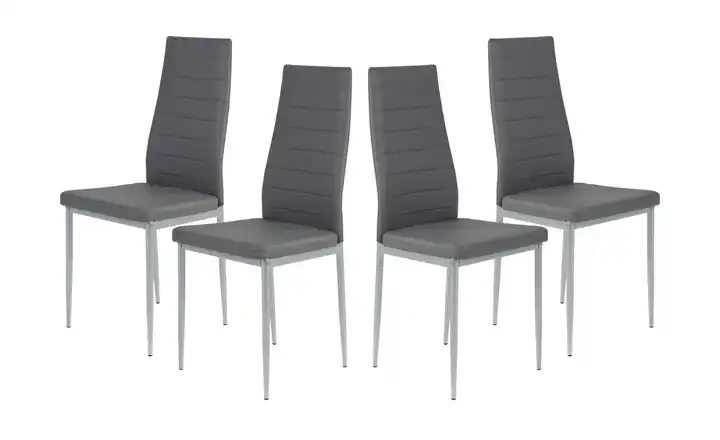 Polsterschwingstuhl 4er-Set Grau 4er Set