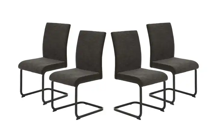 Polsterschwingstuhl 4er-Set Braun 4er Set