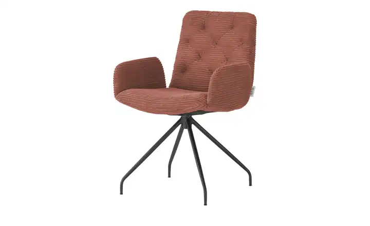 Jette Home Polsterstuhl Salo Cognacbraun Cordstoff