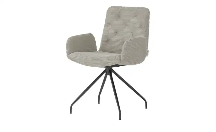 Jette Home Polsterstuhl Salo Steingrau Cordstoff
