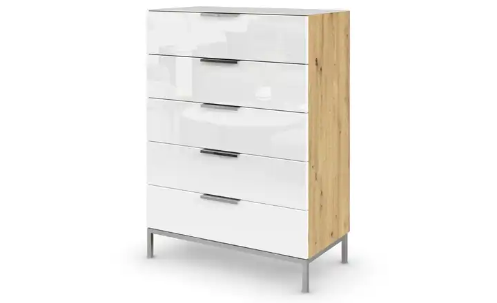 Kommode 80 cm verchromt Weiß