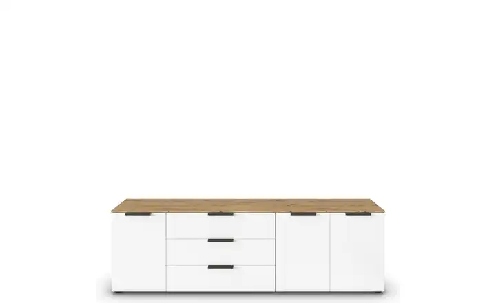 Sideboard Weiß, Eiche Artisan (Nachbildung) Front: Dekor, Oberboden: Dekor Weiß, Eiche Artisan (Nachbildung) Graphit