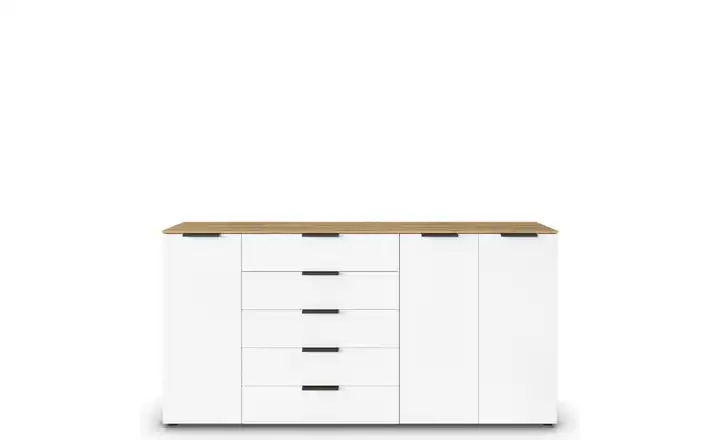 Sideboard Flipp Weiß, Eiche Artisan (Nachbildung) Front: Dekor, Oberboden: Dekor Graphit