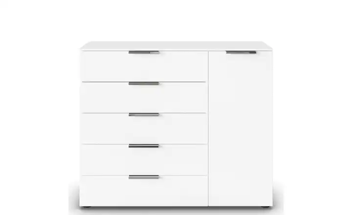Sideboard Flipp Weiß Weiß Front: Dekor, Oberboden: Dekor verchromt