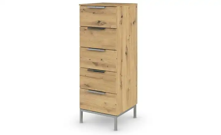 Kommode Eiche Artisan (Nachbildung) Front: Dekor, Oberboden: Dekor 40 cm verchromt