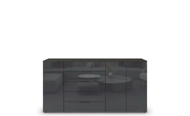 Sideboard Flipp Basaltgrau, Graphit Front: Glas, Oberboden: Dekor Graphit
