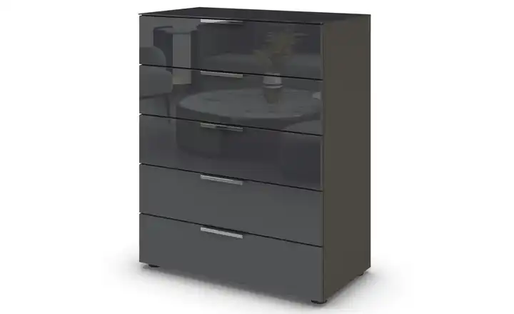Kommode Flipp 80 cm verchromt Basaltgrau, Graphit