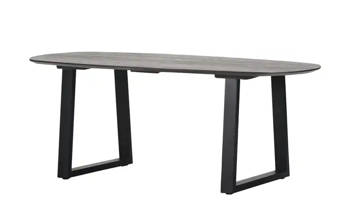 Esstisch Eiche schwarz Kufen (trapezförmig) ohne Auszug, 200 cm