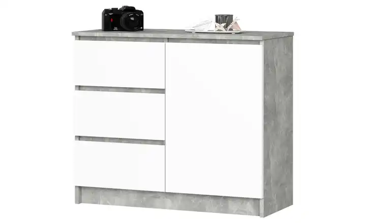 Kommode Betonoptik, Weiß