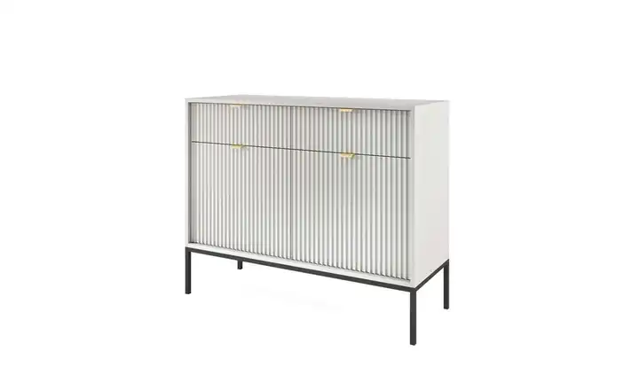 Sideboard 104 cm Grau, Schwarz 2 Stück