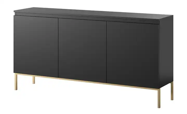 Sideboard 150 cm Schwarz 3 Stück