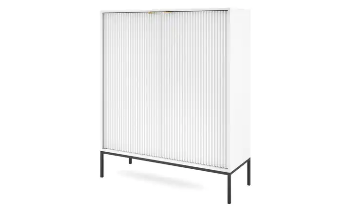Highboard Weiß Schwarz