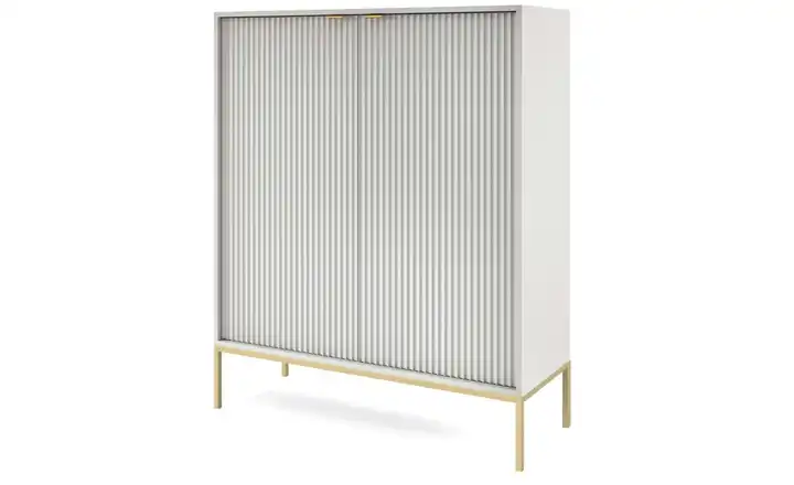 Highboard Grau Goldfarben