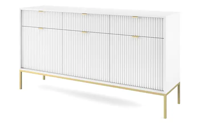 Sideboard Weiß Goldfarben