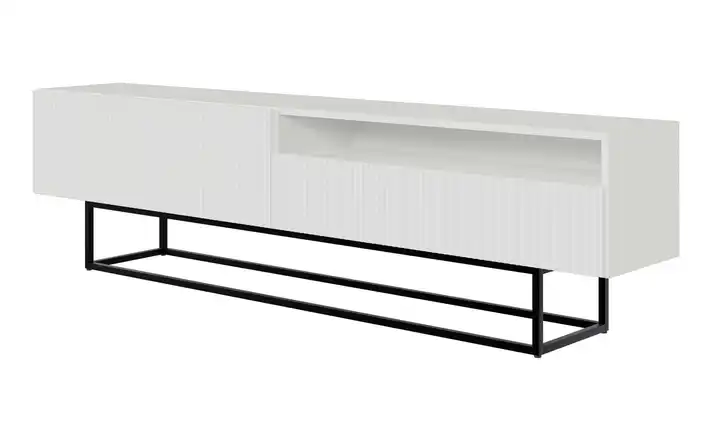 Lowboard Weiß Schwarz