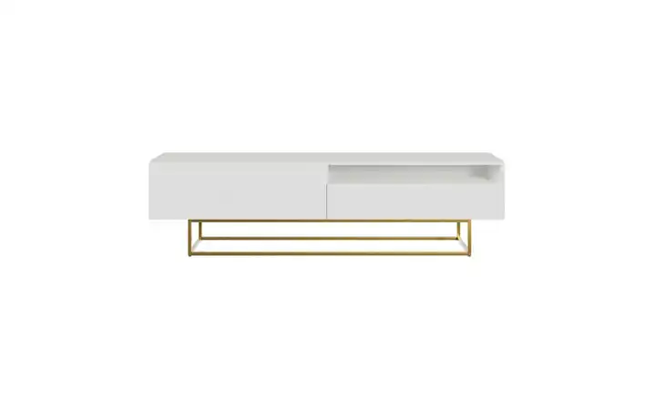 Lowboard Weiß Goldfarben