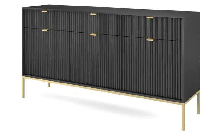 Sideboard Schwarz Goldfarben