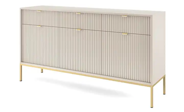Sideboard Greige Goldfarben