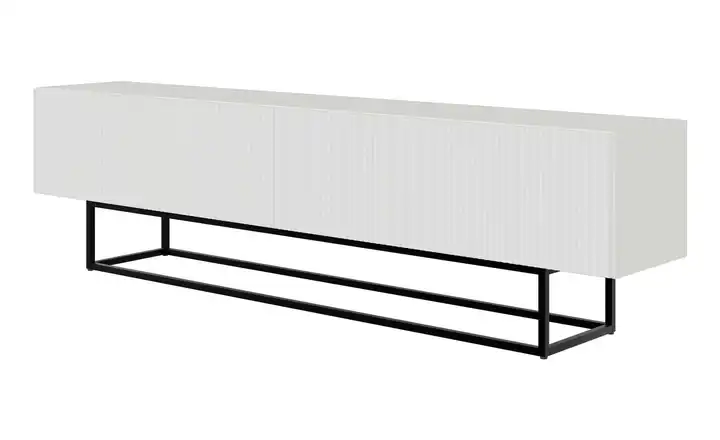 Lowboard Weiß Schwarz