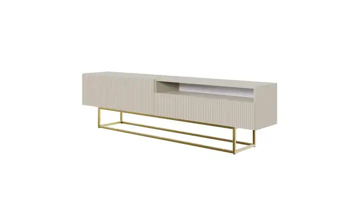 Lowboard Taupe Goldfarben