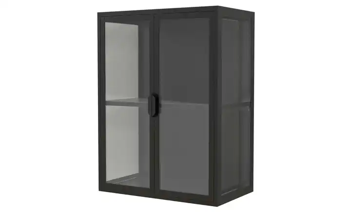 Hängevitrine 80 cm Schwarz Schwarz