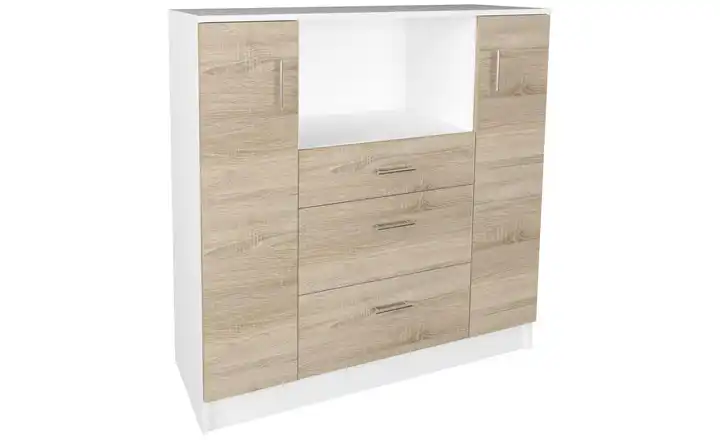Sideboard Eiche Bianco (Nachbildung), Weiß