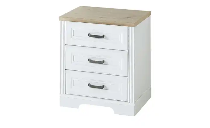 Rollcontainer Pinie (Nachbildung), Weiß, Asteiche (Nachbildung)