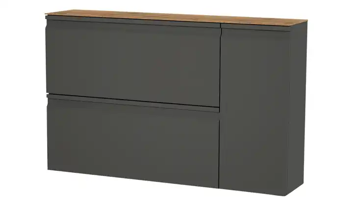 Wohnwert Hängeschuhschrank Leo Anthrazit, matt, Eiche (Nachbildung)