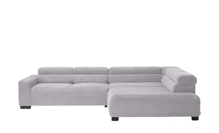 Jette Home Ecksofa aus Cord Jette Flirt rechts Erweiterte Funktion Grau