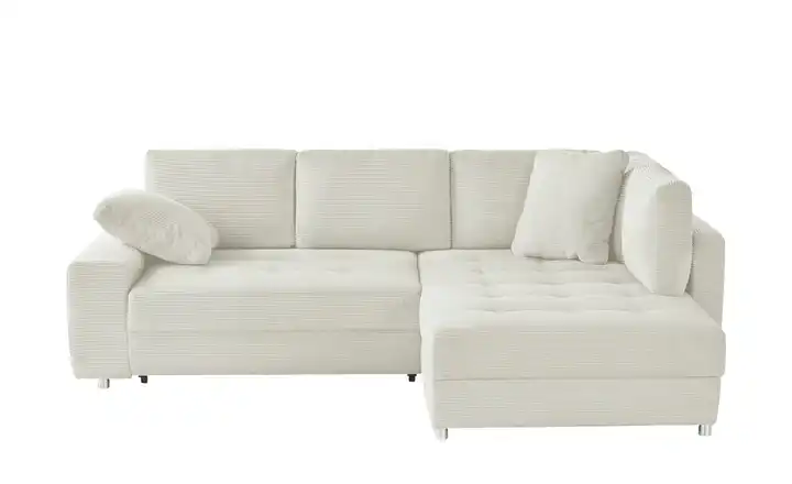 bobb Ecksofa Elfenbein rechts Cordstoff