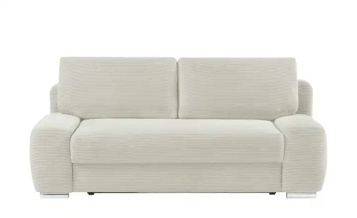 bobb Schlafsofa mit Boxspringpolsterung Viannie de Luxe Cordstoff Hellgrau