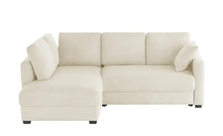bobb Ecksofa mit Boxspringpolsterung links Natur Cordstoff