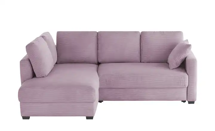 bobb Ecksofa mit Boxspringpolsterung links Lila/Violett Cordstoff