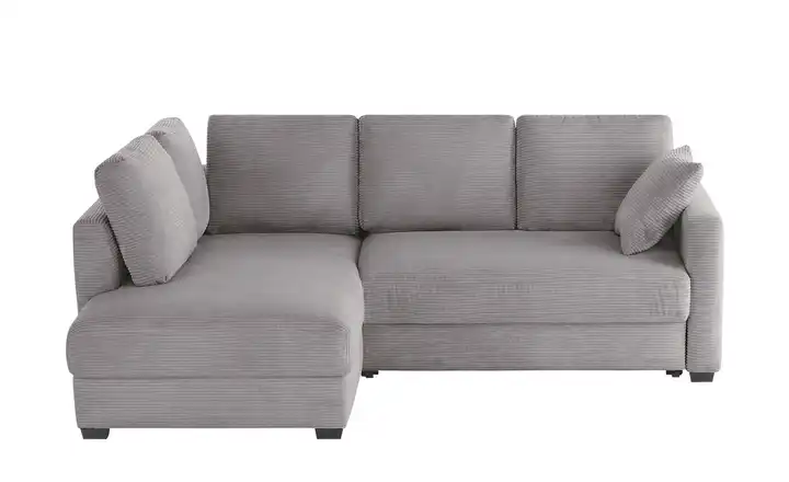 bobb Ecksofa mit Boxspringpolsterung links Dunkelgrau Cordstoff