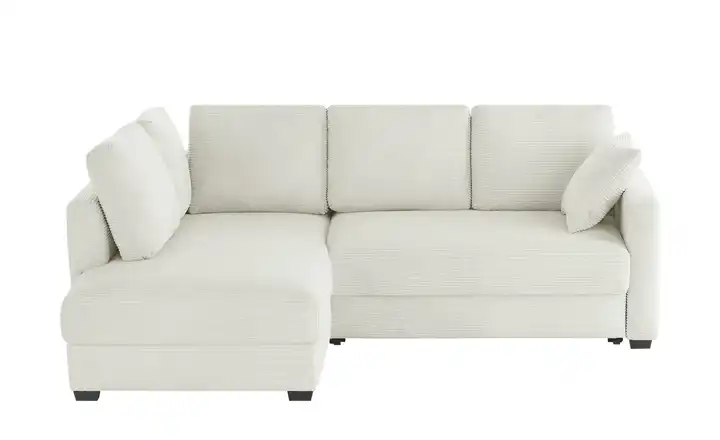 bobb Ecksofa mit Boxspringpolsterung links Hellgrau Cordstoff