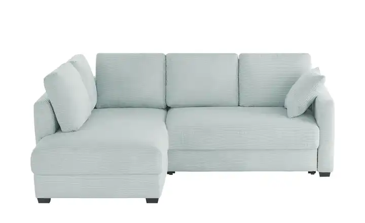 bobb Ecksofa mit Boxspringpolsterung links Hellblau Cordstoff