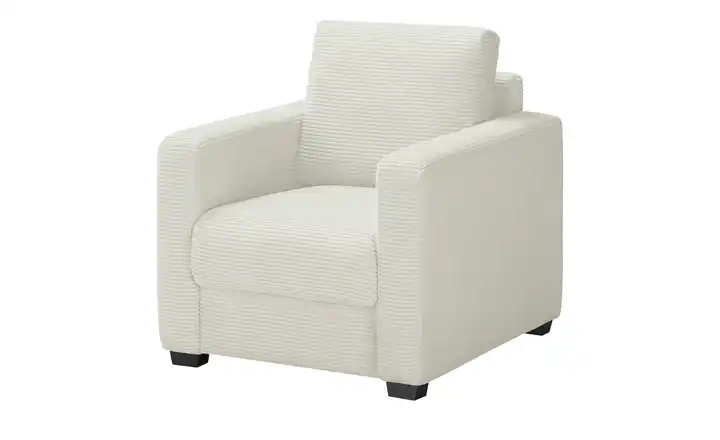 bobb Sessel mit Boxspringpolsterung Lisa de Luxe Cordstoff Hellgrau