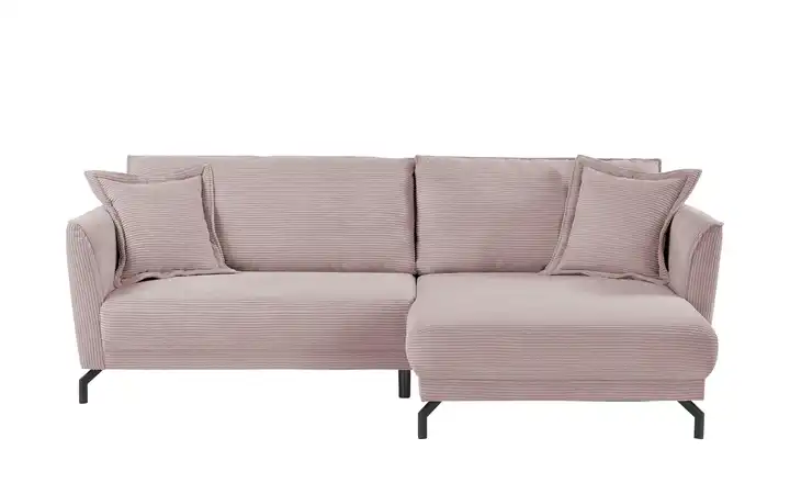 bobb Ecksofa Yolanda rechts Cordstoff Rosa