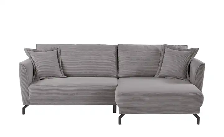 bobb Ecksofa Yolanda rechts Cordstoff Grau