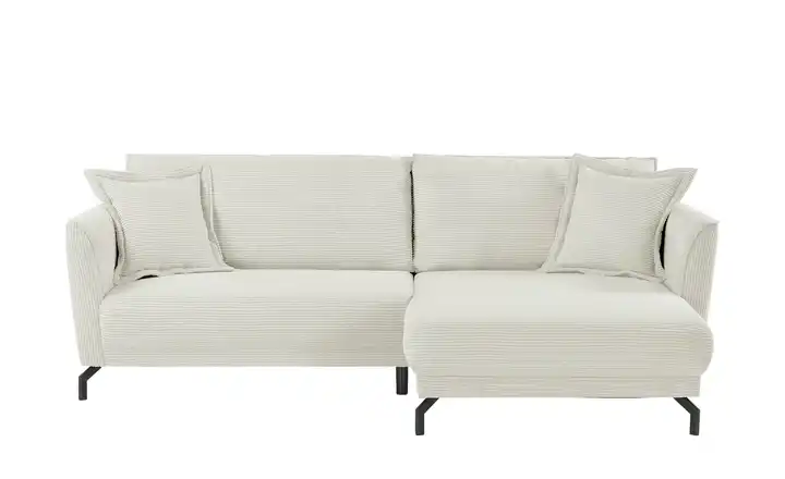 bobb Ecksofa Yolanda rechts Cordstoff Elfenbein
