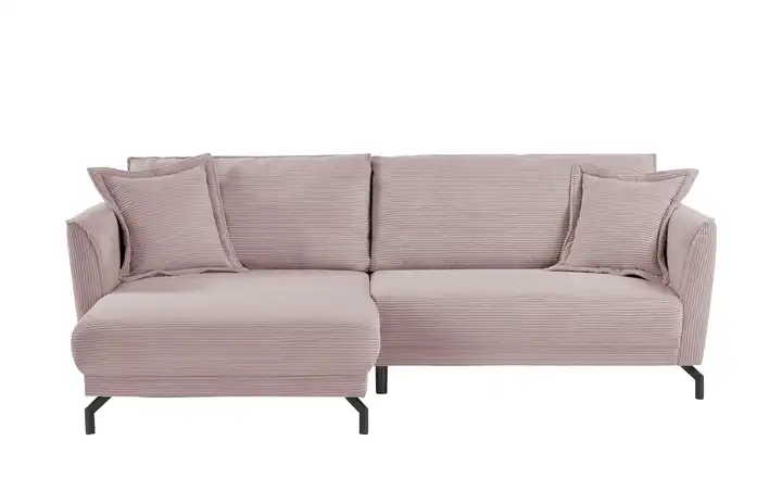 bobb Ecksofa Yolanda links Cordstoff Rosa