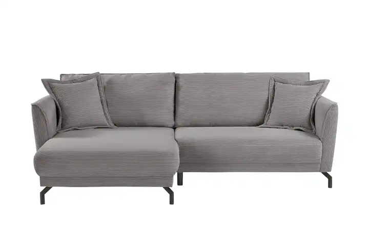 bobb Ecksofa Yolanda links Cordstoff Grau