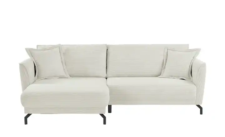bobb Ecksofa Yolanda links Cordstoff Elfenbein