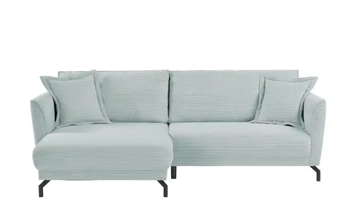 bobb Ecksofa Yolanda links Cordstoff Hellblau