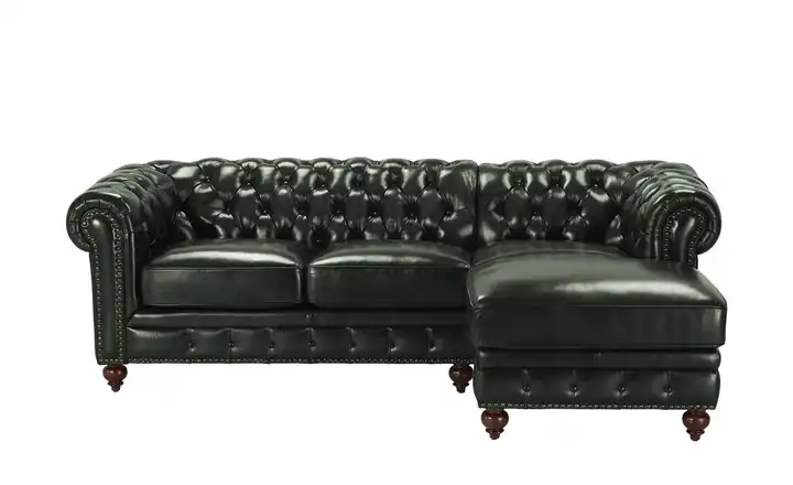 Primo Ecksofa Bezug aus Echtleder Chesterfield