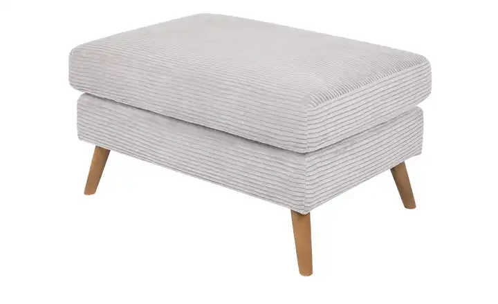 SOHO Polsterhocker Weiß Cordstoff