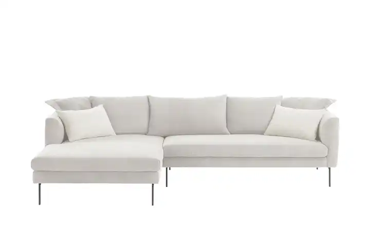 Gray & Jones Ecksofa aus Cord links Silbergrau