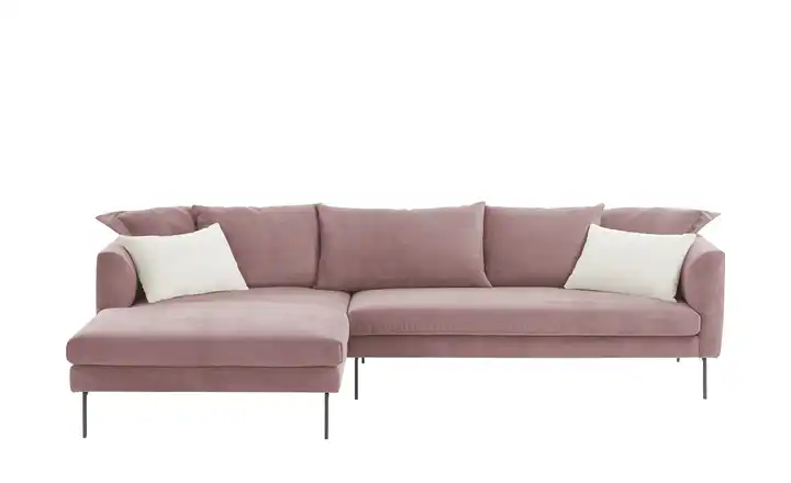 Gray & Jones Ecksofa aus Cord links Altrosa